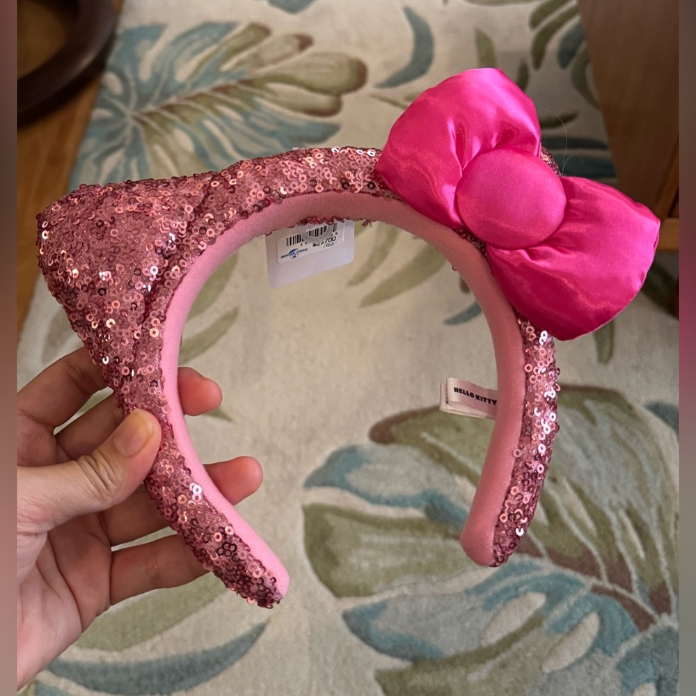 Hello kitty Pink Sequin Ear Headband with Bow